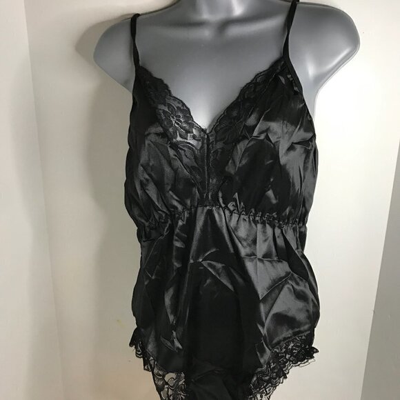 WOMENS LACE SPLICE TRIM BACKLESS V NECK BODY SUIT SIZE L - Picture 3 of 7